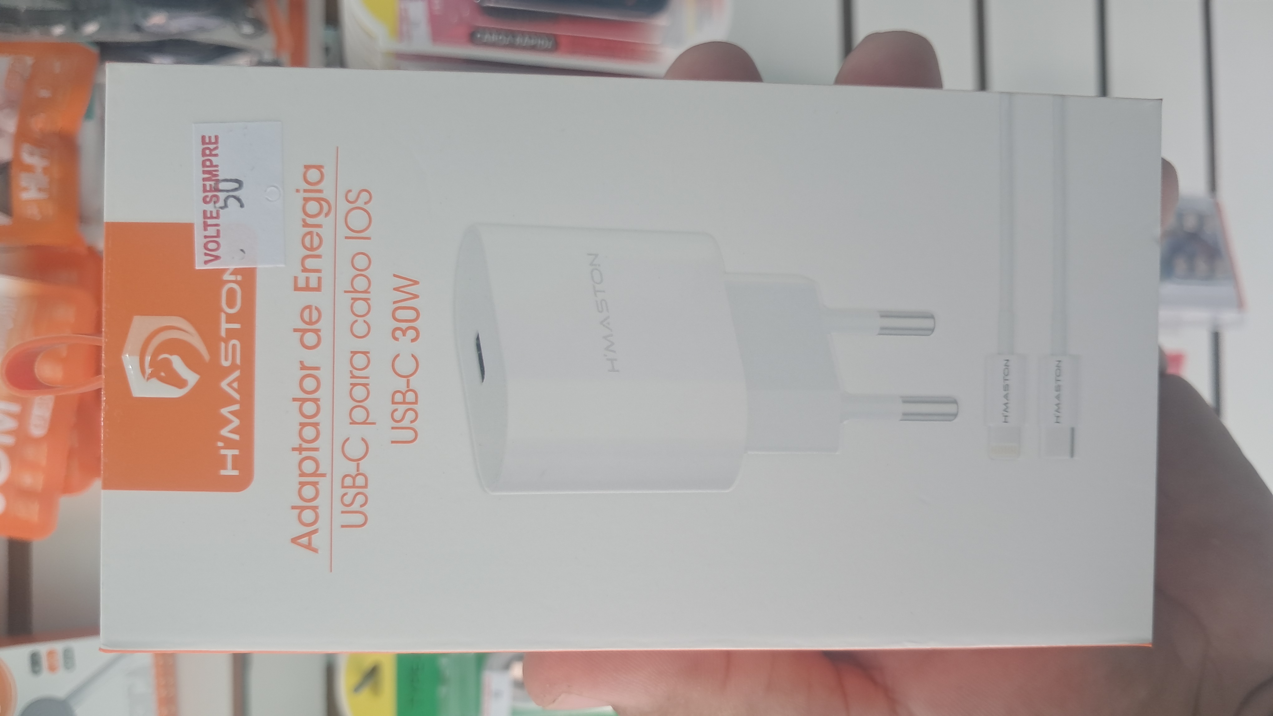Carregador H'Maston 30W Tipo C ou IPhone
