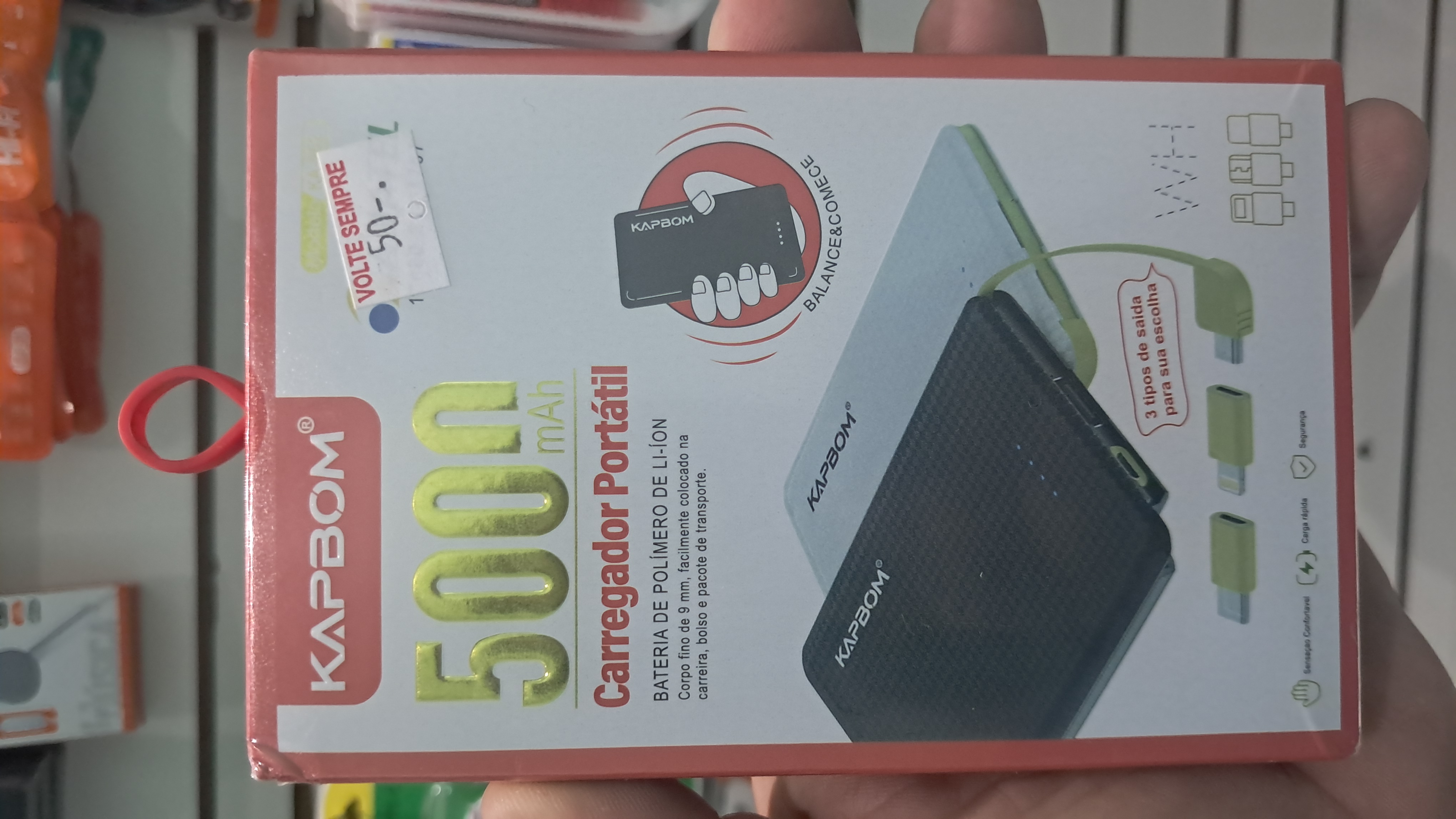 Carregador KapBom 5,000mAh